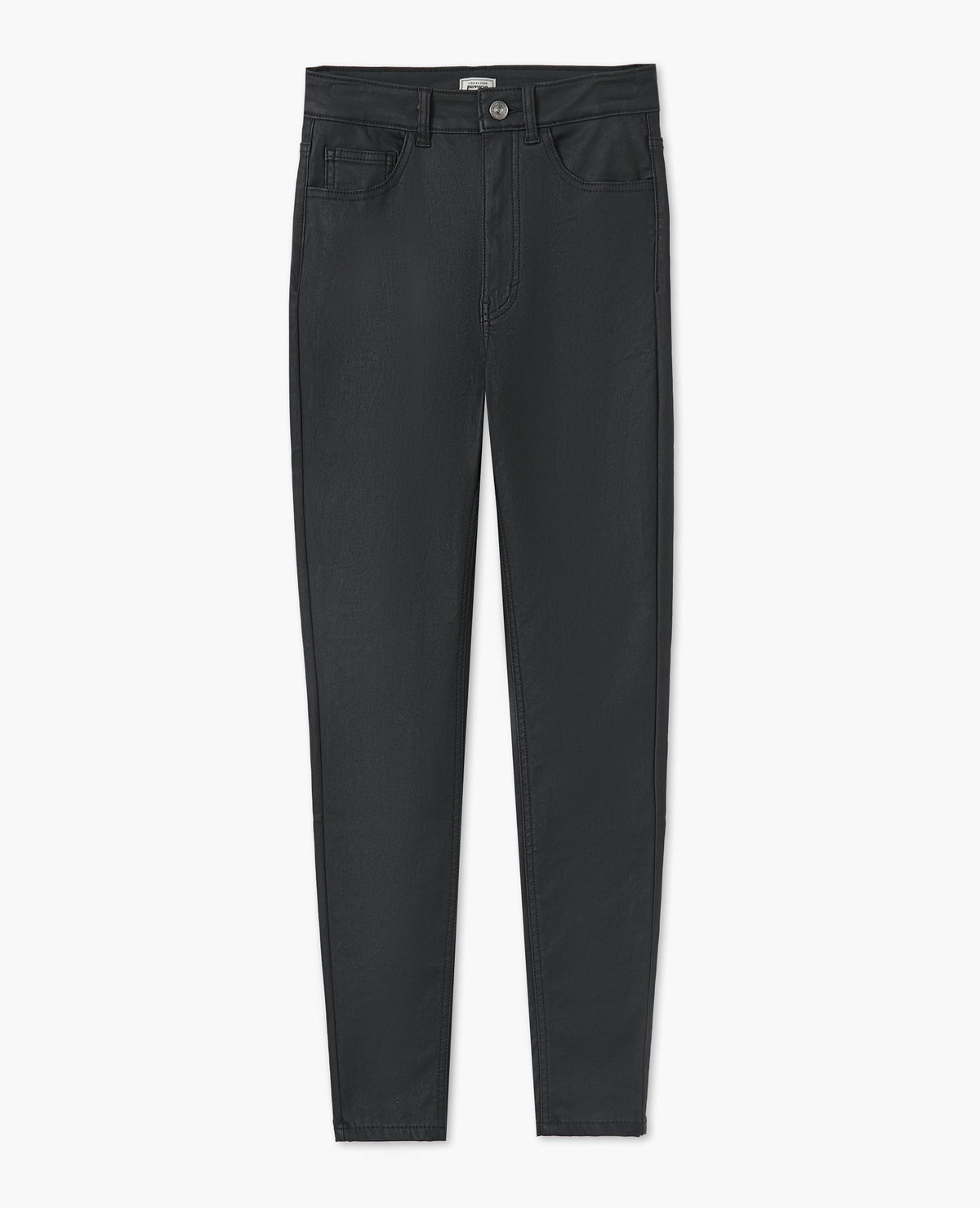 Jean skinny enduit effet cuir