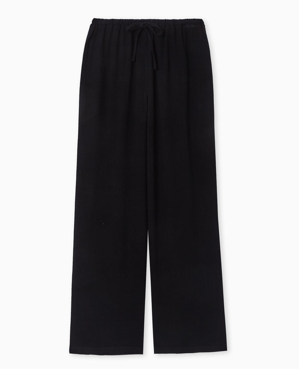 Pantalon large et droit avec taille élastiquée