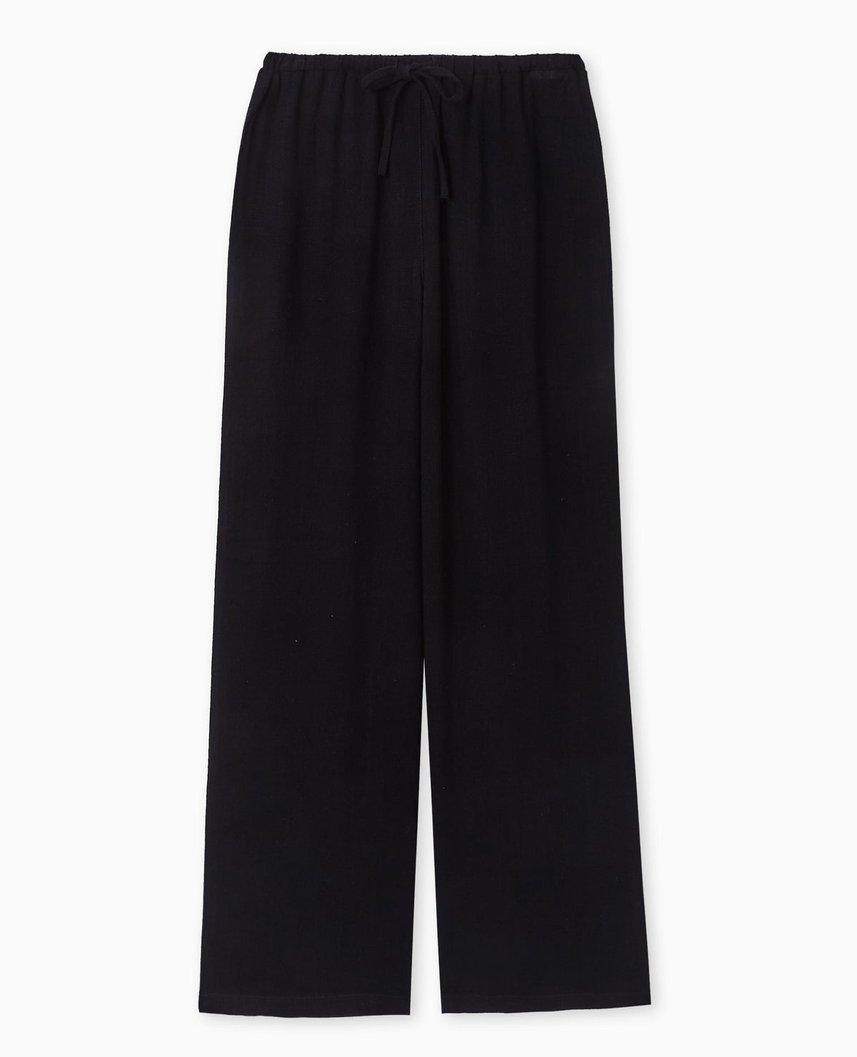 Pantalon large et droit avec taille élastiquée