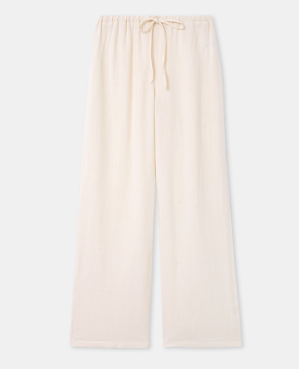 Pantalon large et droit avec taille élastiquée