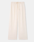 Pantalon large et droit avec taille élastiquée