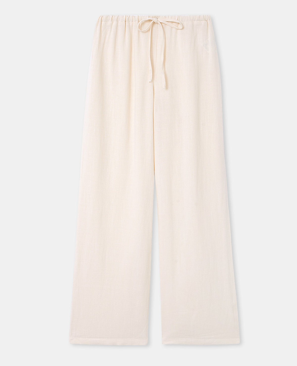Pantalon large et droit avec taille élastiquée
