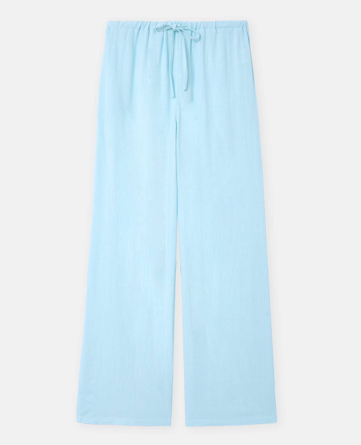 Pantalon large et droit avec taille élastiquée