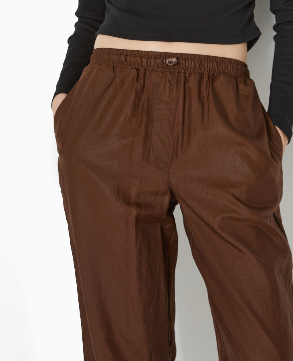 Pantalon parachute avec liens élastiqués