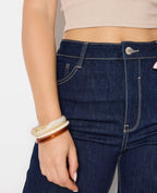 J71-1 / Jean wide taille haute avec bas coupés