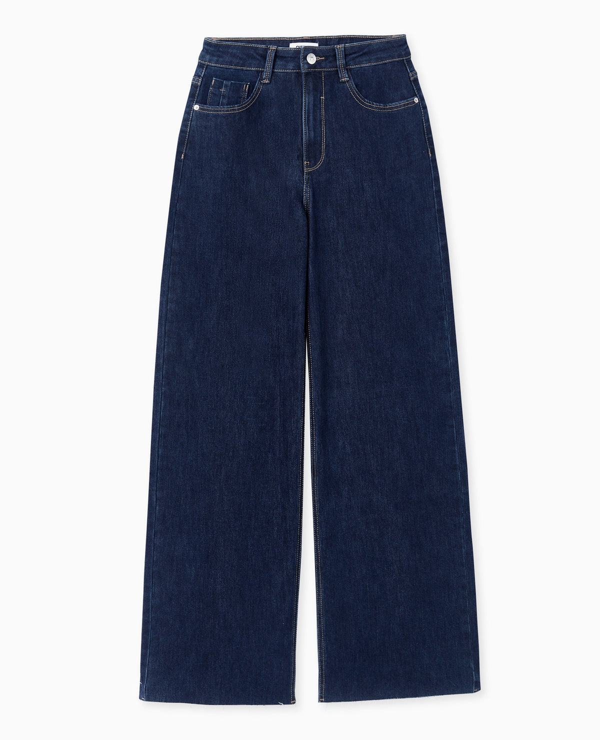 J71-1 / Jean wide taille haute avec bas coupés