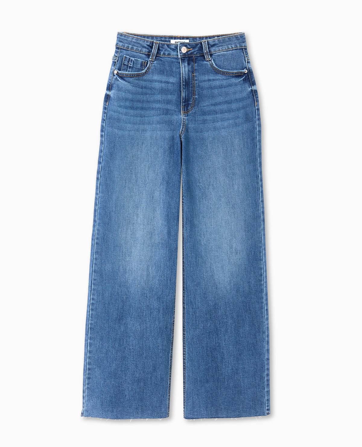 J71-1 / Jean wide taille haute avec bas coupés