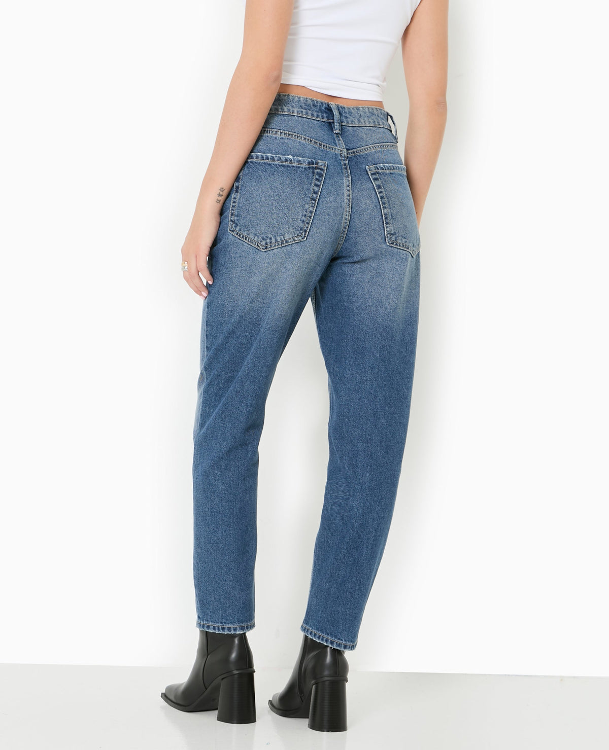 Jean mom taille haute