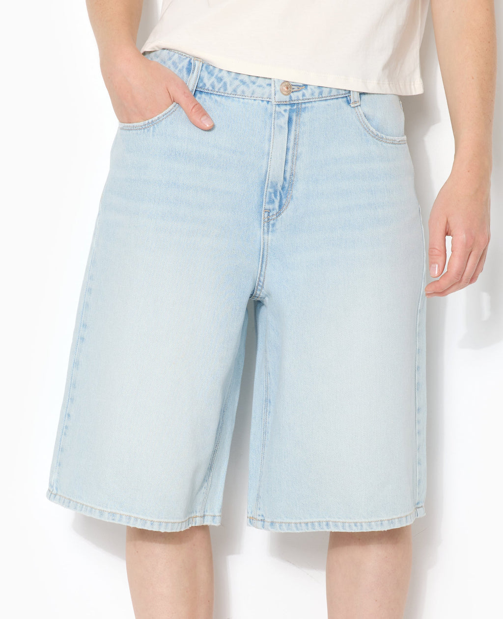 Bermuda en jean loose taille regular