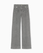 Jean flare taille haute avec poches plaquées
