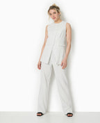 Pantalon droit rayé taille haute