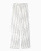 Pantalon droit rayé taille haute