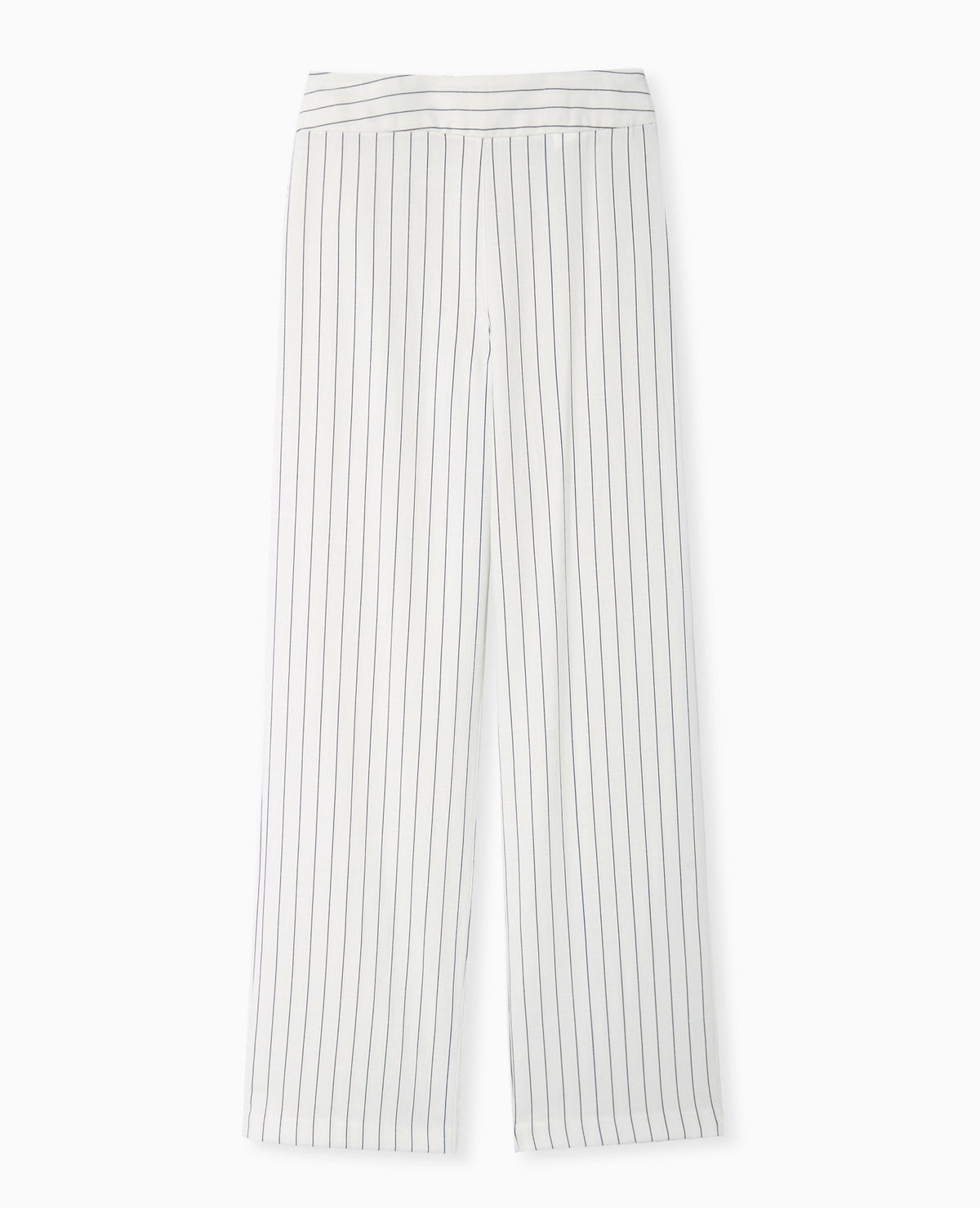 Pantalon droit rayé taille haute
