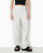 Pantalon droit rayé taille haute