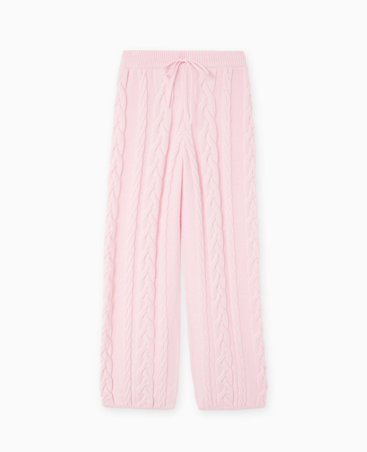 Pantalon droit en maille torsadée