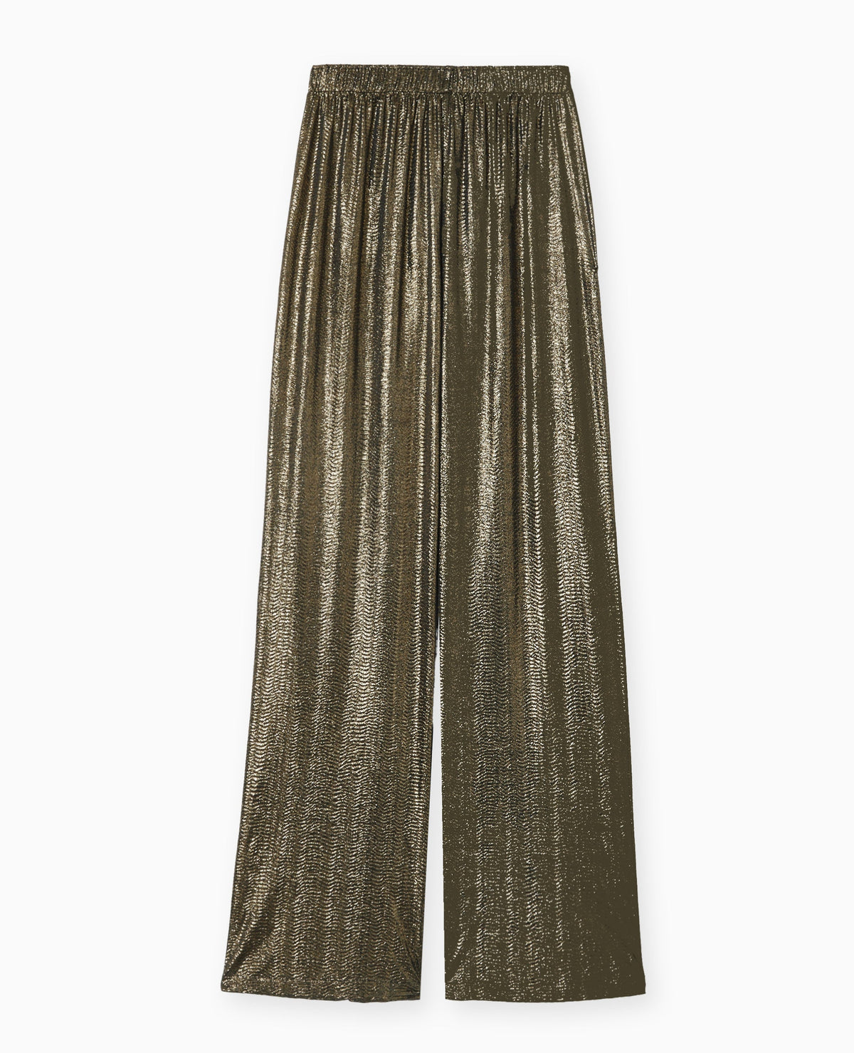 Pantalon fluide en tissu texturé avec lurex argenté