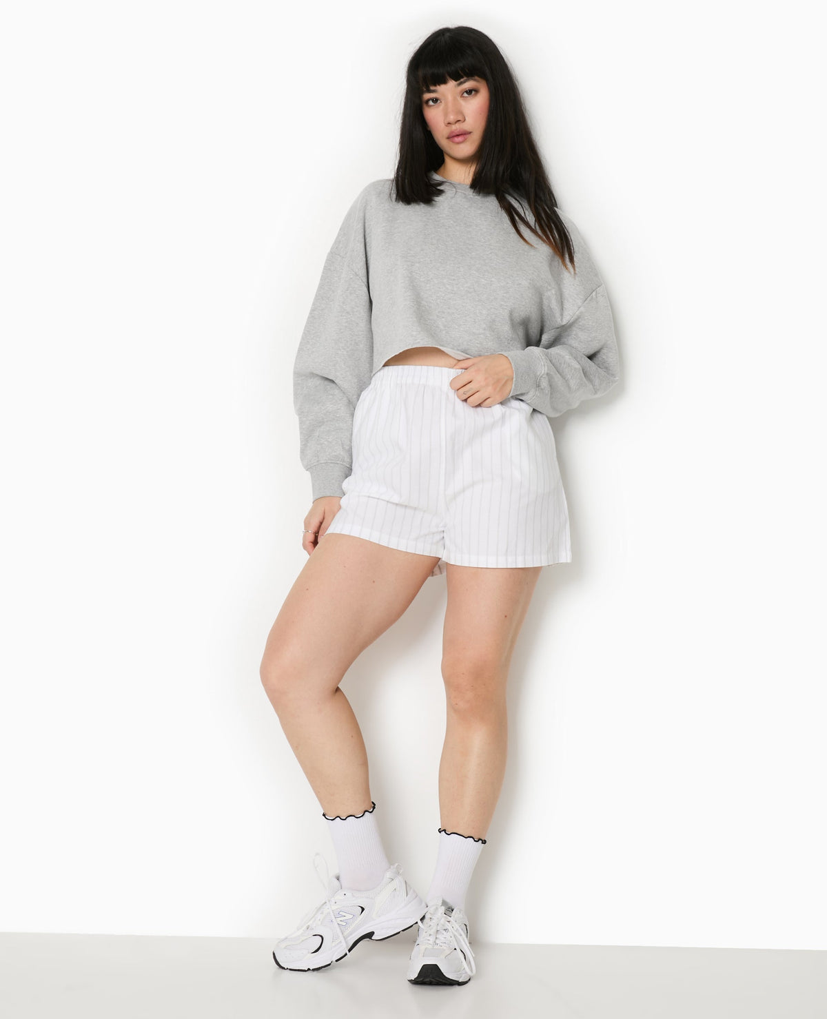 Short rayé façon pyjama d'homme