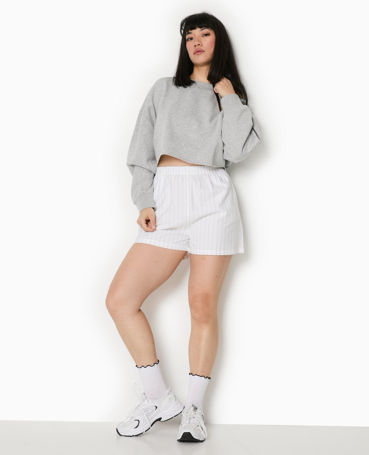 Short rayé façon pyjama d'homme