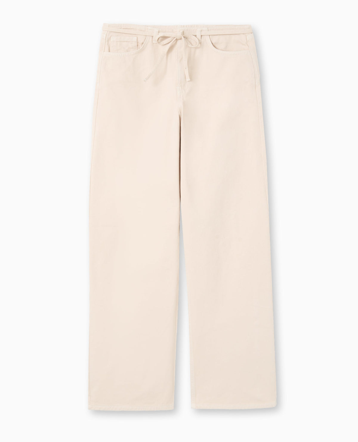 Jean droit taille basse avec ceinture à nouer