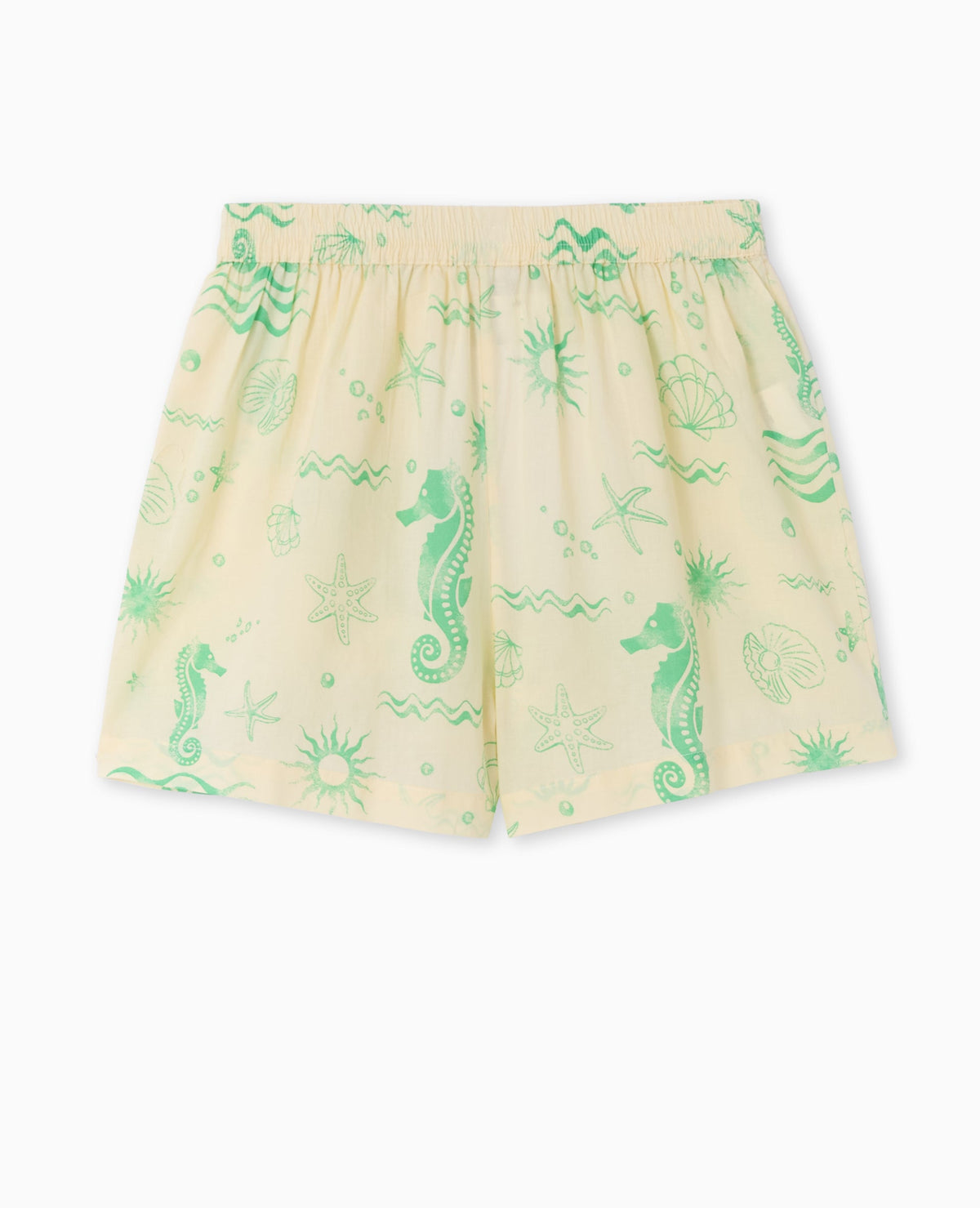 Short en voile de coton motif coquillages
