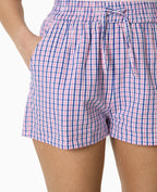 Short à carreaux avec taille élastiquée