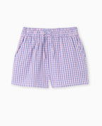 Short à carreaux avec taille élastiquée