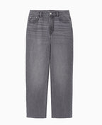 Jean straight taille haute avec bas coupés
