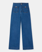 Jean wide taille haute avec poches devant