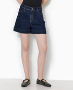 Short taille haute en jean avec pinces