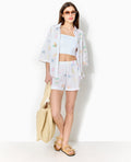 Short en voile de coton brodé