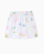 Short en voile de coton brodé