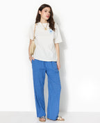 Pantalon large motif vichy