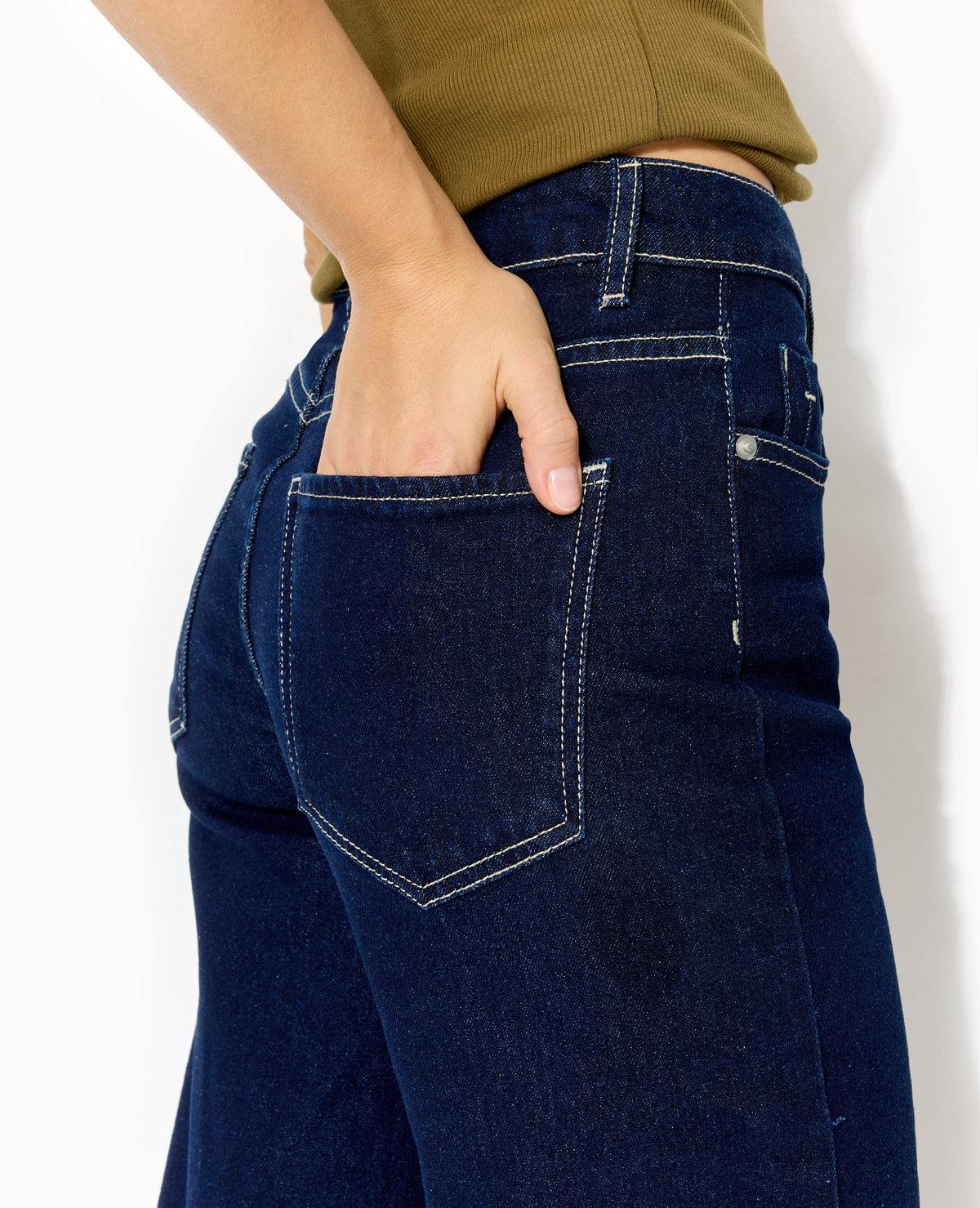 J71-1 / Jean wide taille haute bas coupés