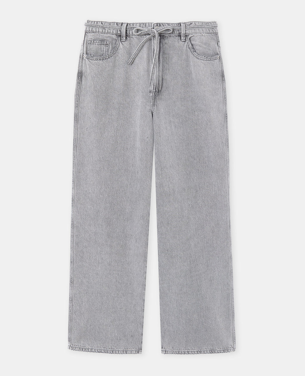 Jean baggy taille basse avec ceinture à nouer