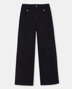 Jean wide taille haute avec poches devant