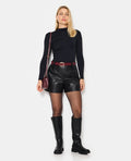 Short taille haute en simili cuir