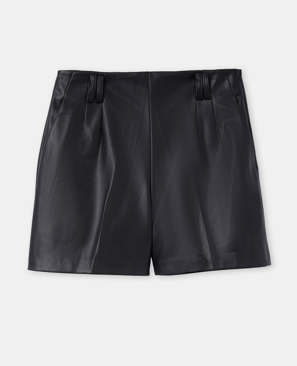 Short taille haute en simili cuir
