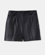 Short taille haute en simili cuir
