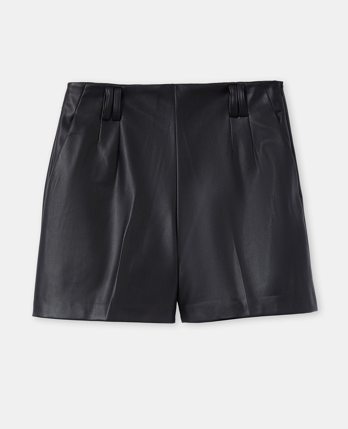 Short taille haute en simili cuir
