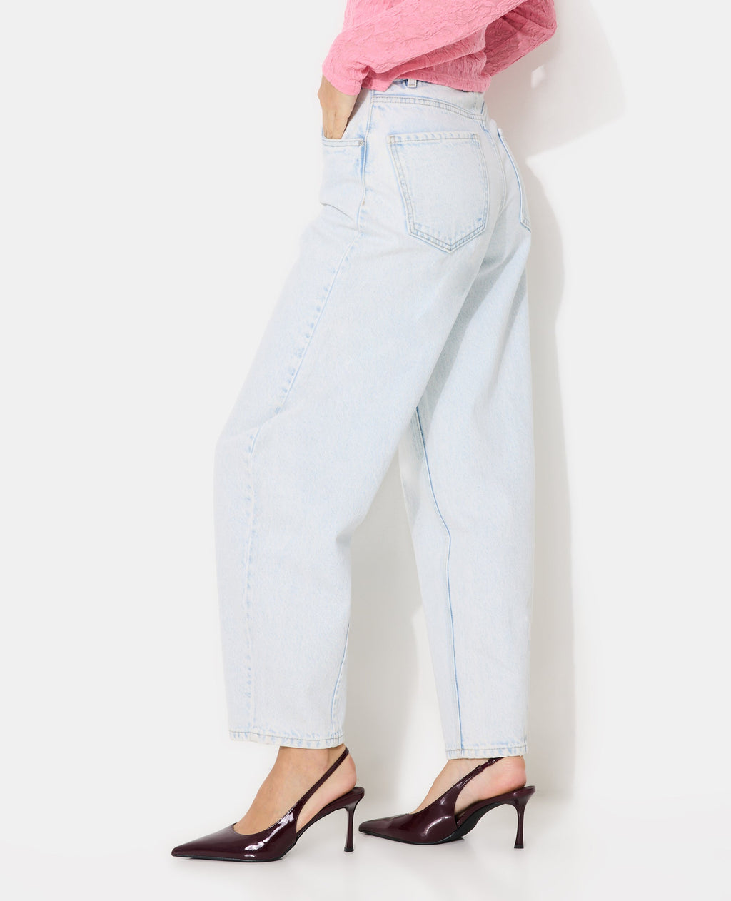 Jean barrel taille haute