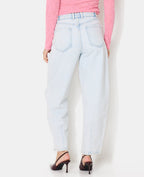 Jean barrel taille haute