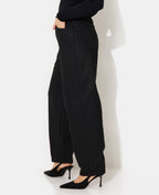 Jean barrel enduit taille haute