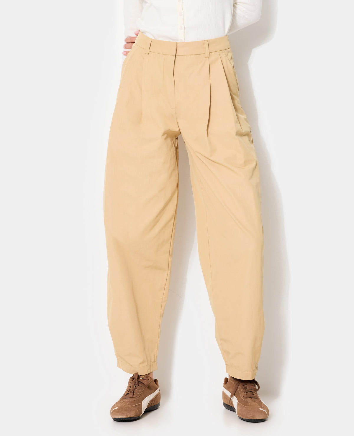 Pantalon barrel avec pinces