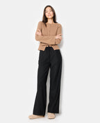 Pantalon droit avec ceinture élastiquée