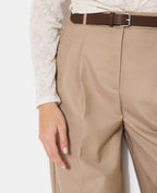 Pantalon large taille haute avec ceinture