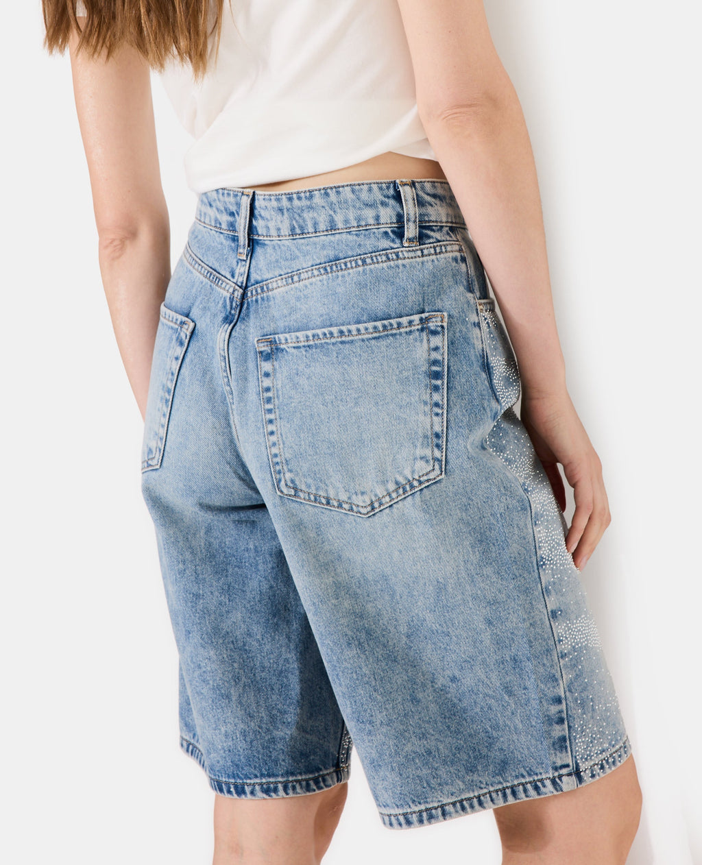 Bermuda en jean avec strass