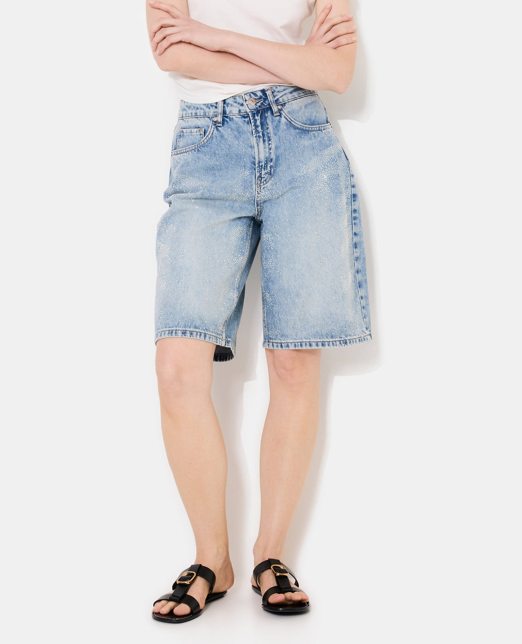 Bermuda en jean avec strass