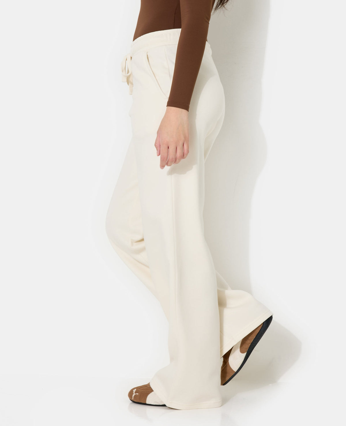 Pantalon de jogging en molleton bas droits