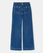 Jean wide taille haute avec poches plaquées