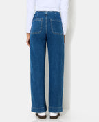 Jean wide taille haute avec poches plaquées